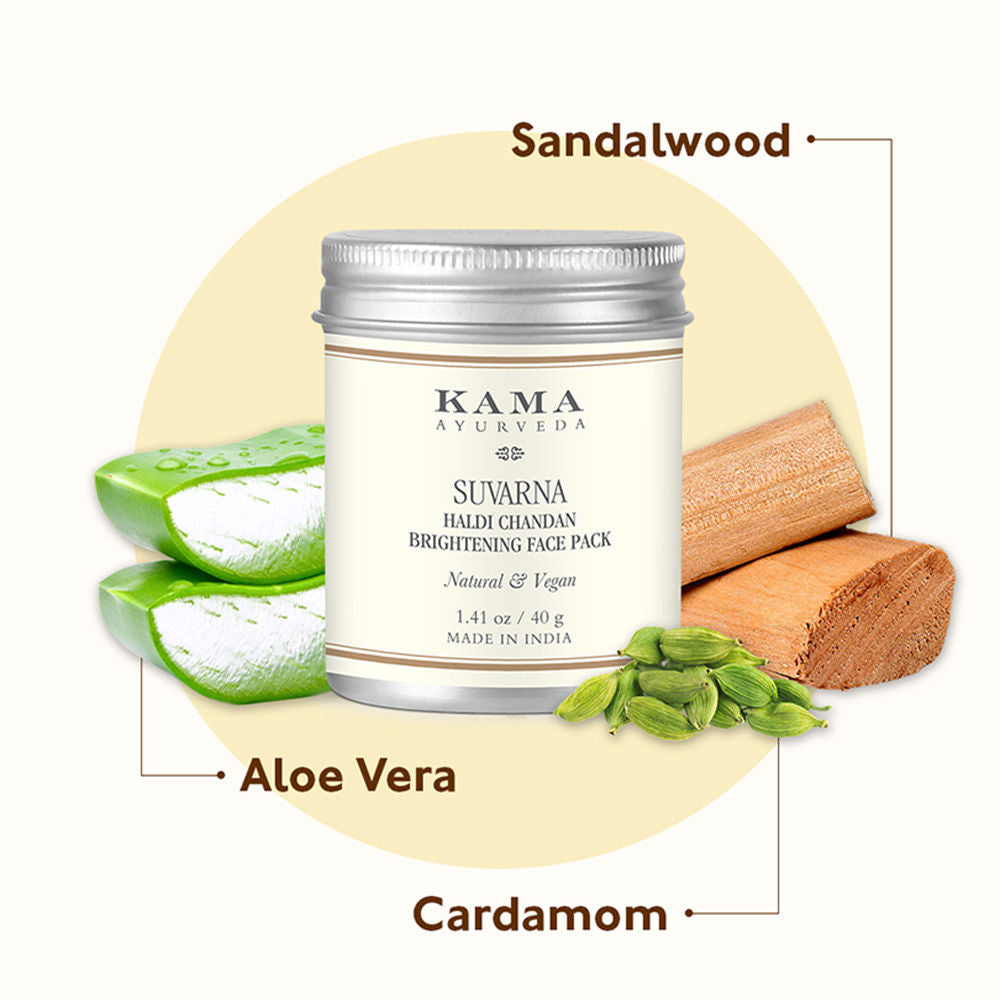 Kama Ayurveda Suvarna Haldi Chandan Brightening Face Pack, 40g