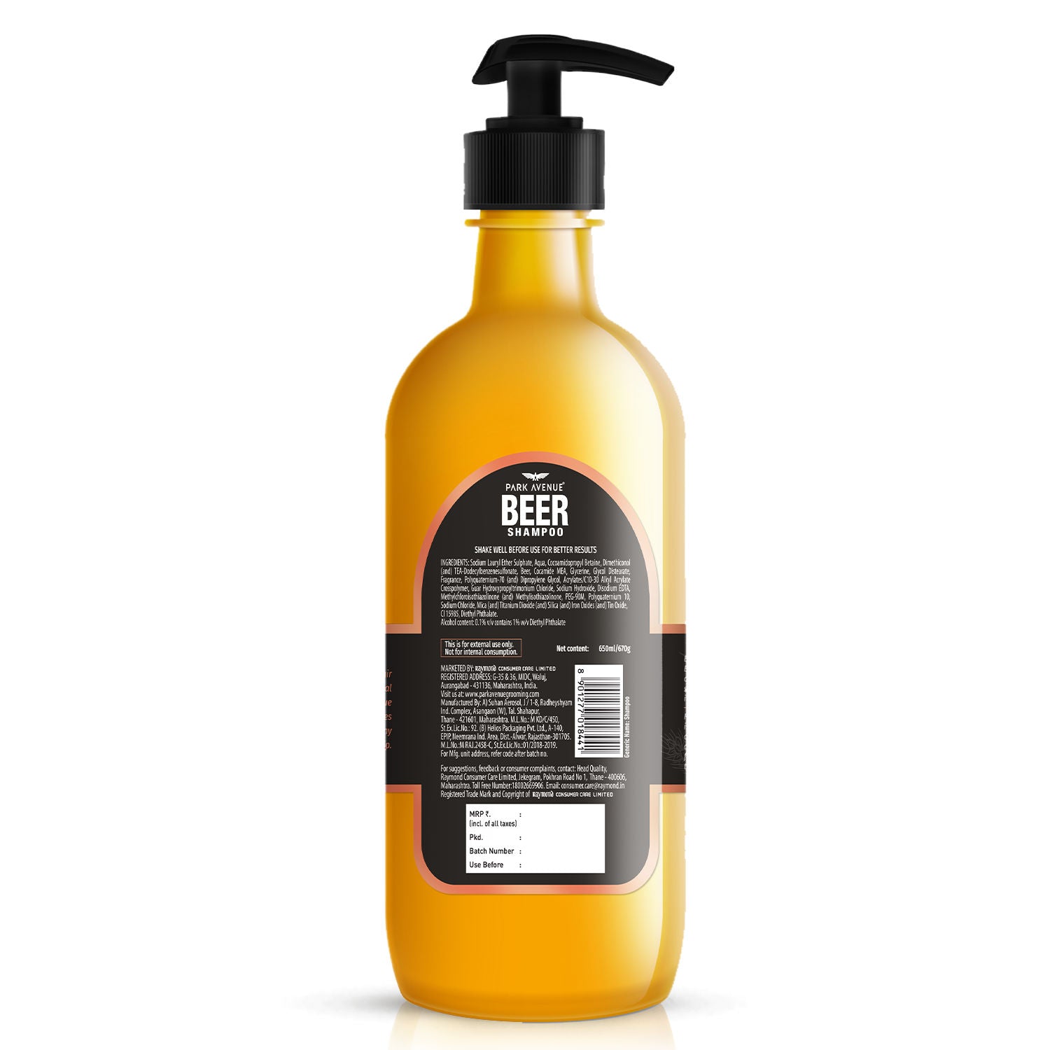 Park Avenue Shiny and Bouncy Beer Shampoo, 650ml Buy at Indicrest Image 2