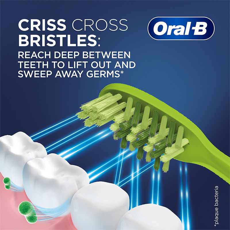 Oral-B Criss Cross Toothbrush with Neem Extract - Medium (Buy 2 Get 2 Free) Buy at Indicrest Image 3