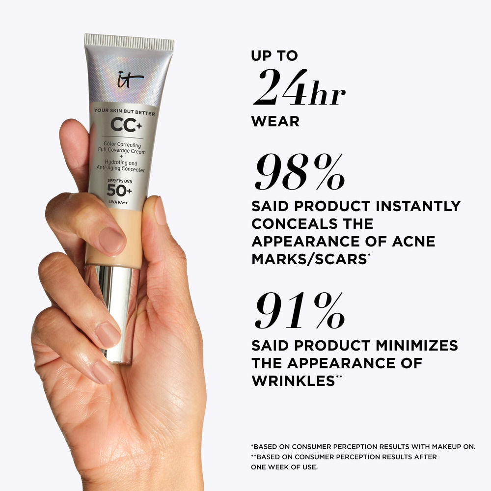 IT COSMETICS CC+ Cream Full-Coverage Foundation With SPF 50+ - Light Medium, 32ml