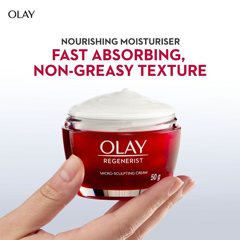 Olay Regenerist Mico Sculpting Day Cream For Plump-Bouncy Skin With Hyaluronic Acid & Niacimide, 50g Buy at Indicrest Image 7