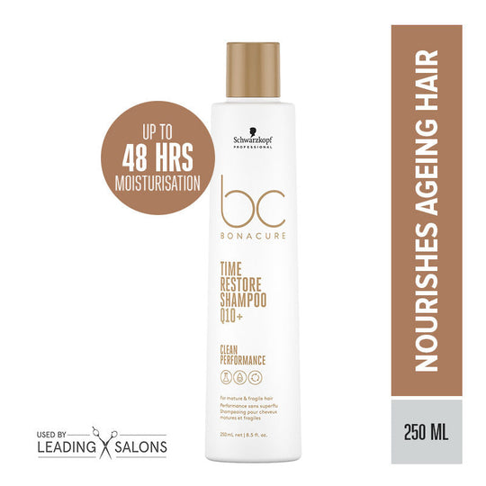 Schwarzkopf Professional Bonacure Time Restore Shampoo With Q10+ - For Mature Hair, 250ml Buy at Indicrest