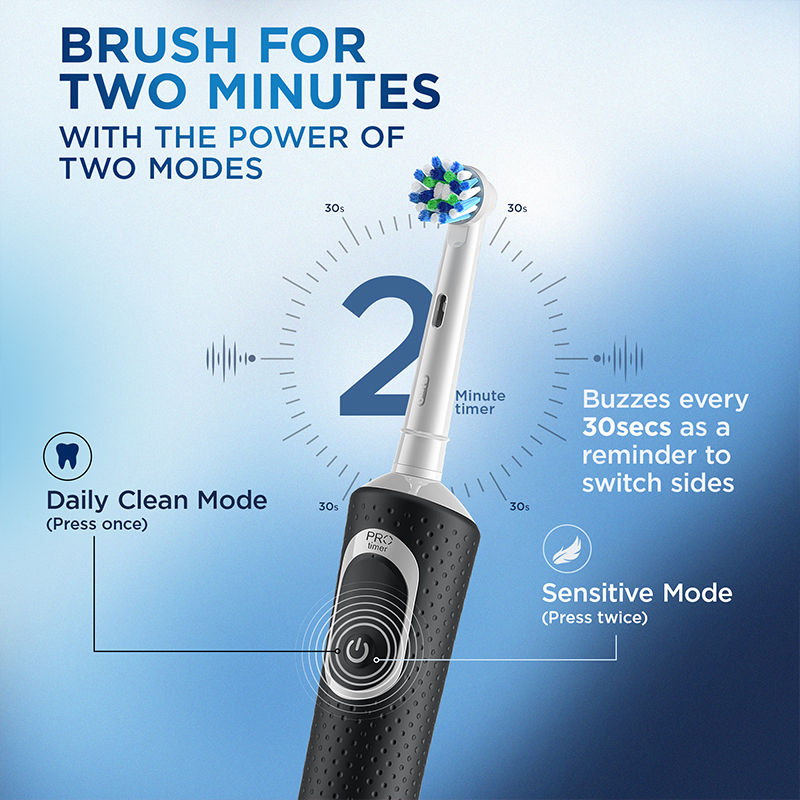Oral-B Vitality 100 Cross Action Electric Rechargeable Toothbrush - Black Buy at Indicrest Image 3
