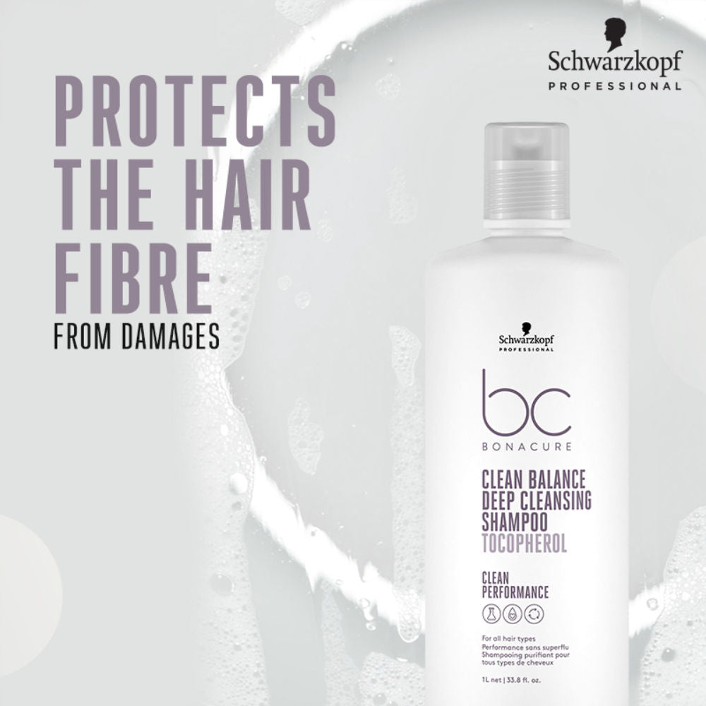 Schwarzkopf Professional Bonacure Clean Balance Deep Cleansing Shampoo With Tocopherol, 1000ml Buy at Indicrest Image 4