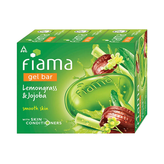 Fiama Lemongrass & Jojoba Gel Bar, Smooth Skin, Skin Friendly PH, Safe On Skin (Pack of 3), 125g Each Buy at Indicrest