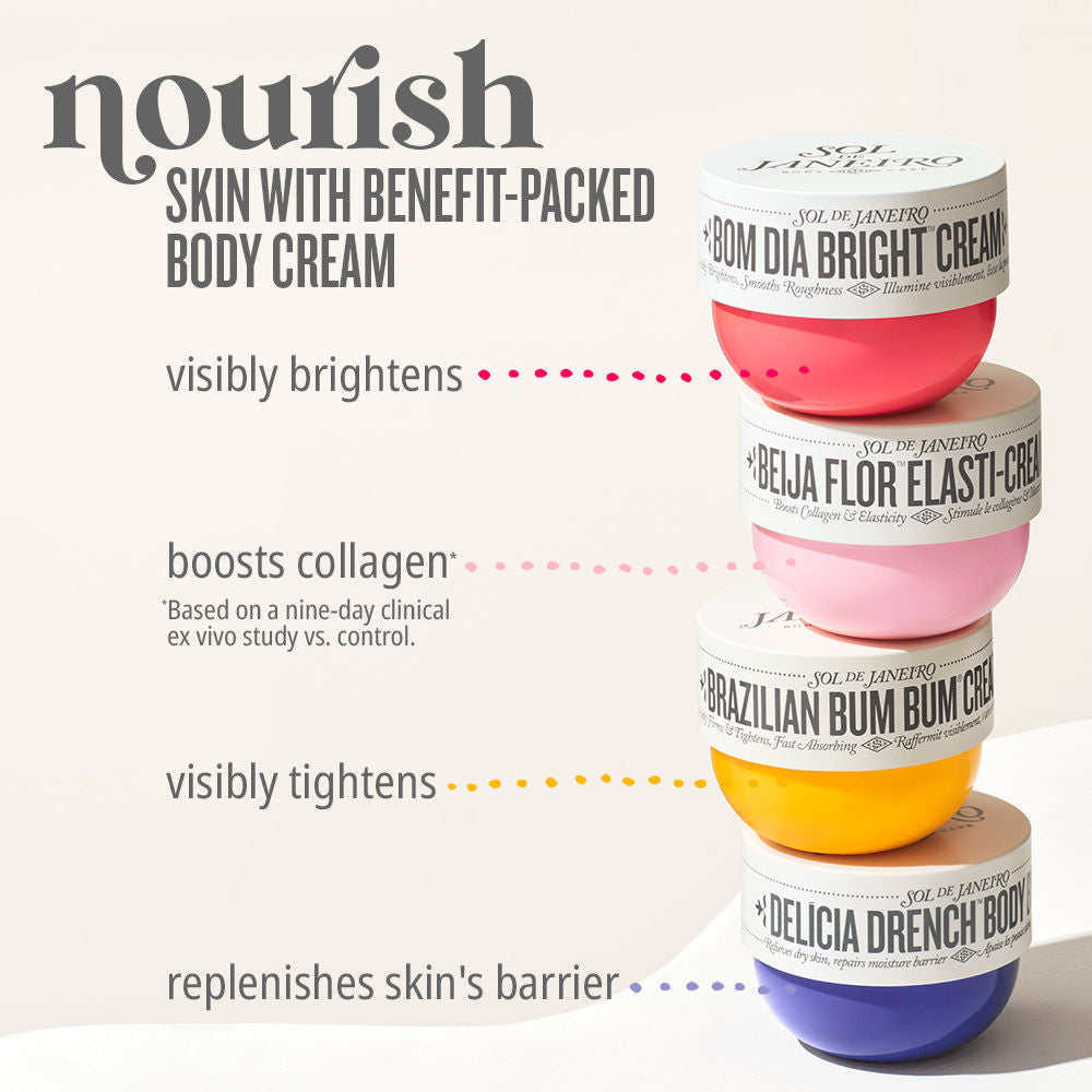 Sol de Janeiro Bom Dia Bright Visibly Brightening & Smoothing Body Cream with Vitamin C, 75ml