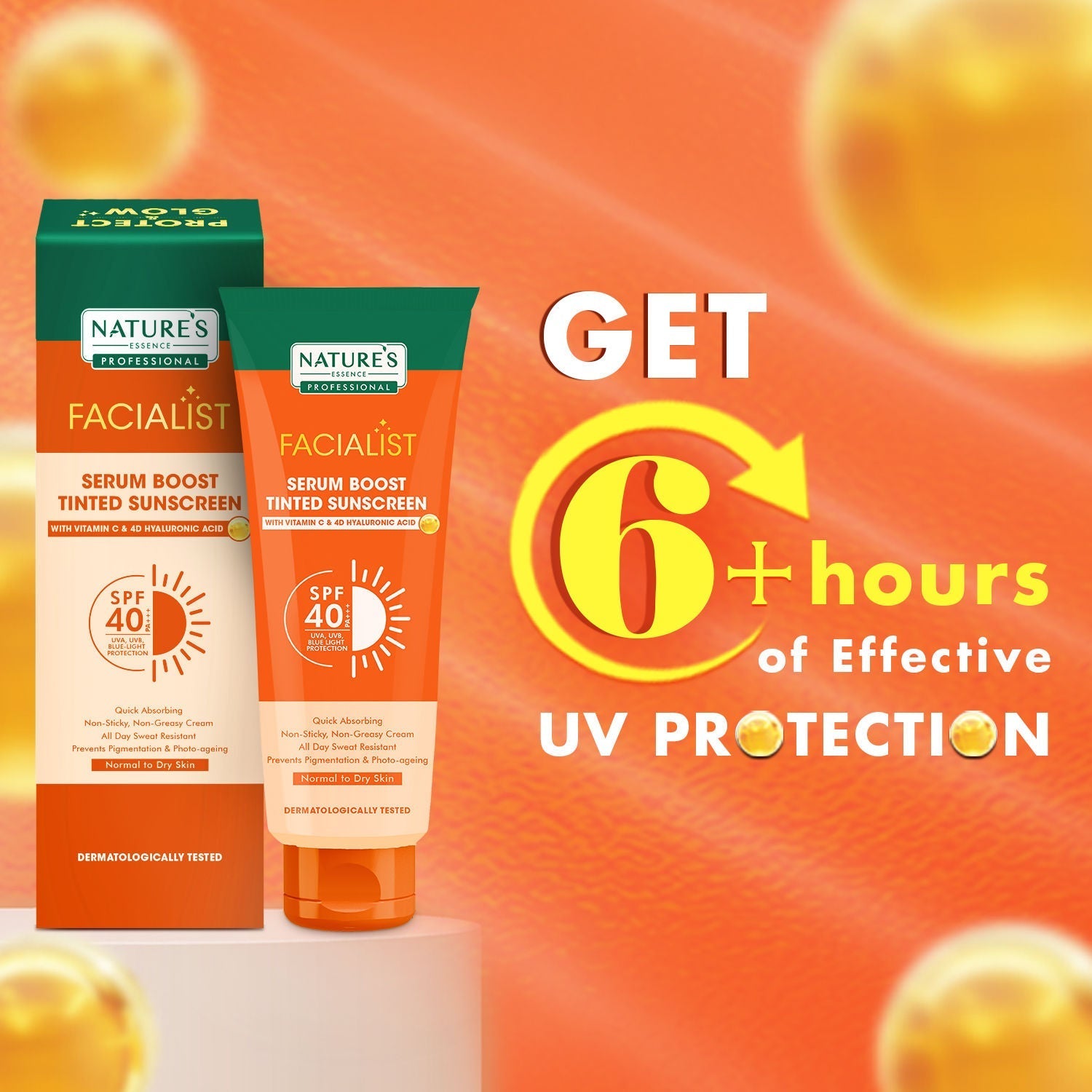 Nature's Essence Professional Serum Boost Tinted Sunscreen SPF 40 PA+++, 80g Buy at Indicrest Image 5