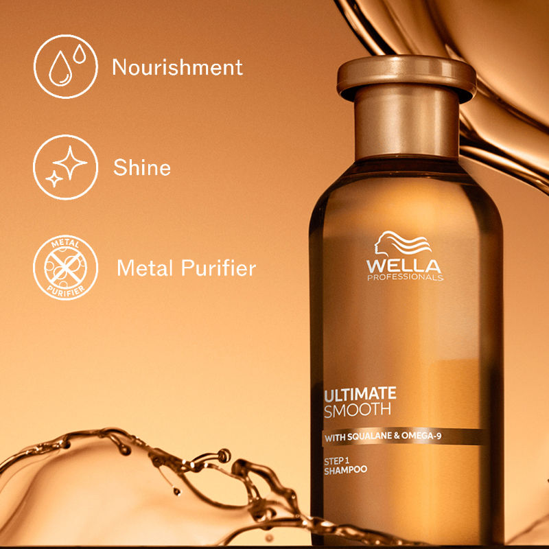 Wella Professionals Ultimate Smooth Shampoo With Squalane & Omega-9 For Dull & Frizzy Hair, 1000ml Buy at Indicrest Image 2