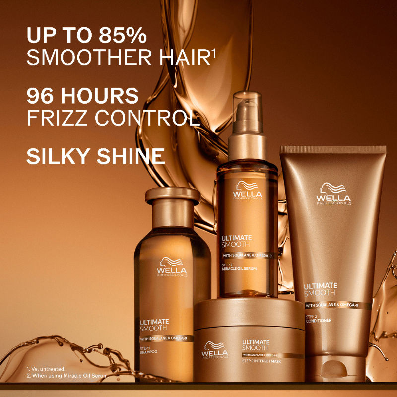Wella Professionals Ultimate Smooth Shampoo With Squalane & Omega-9 For Dull & Frizzy Hair, 1000ml Buy at Indicrest Image 3