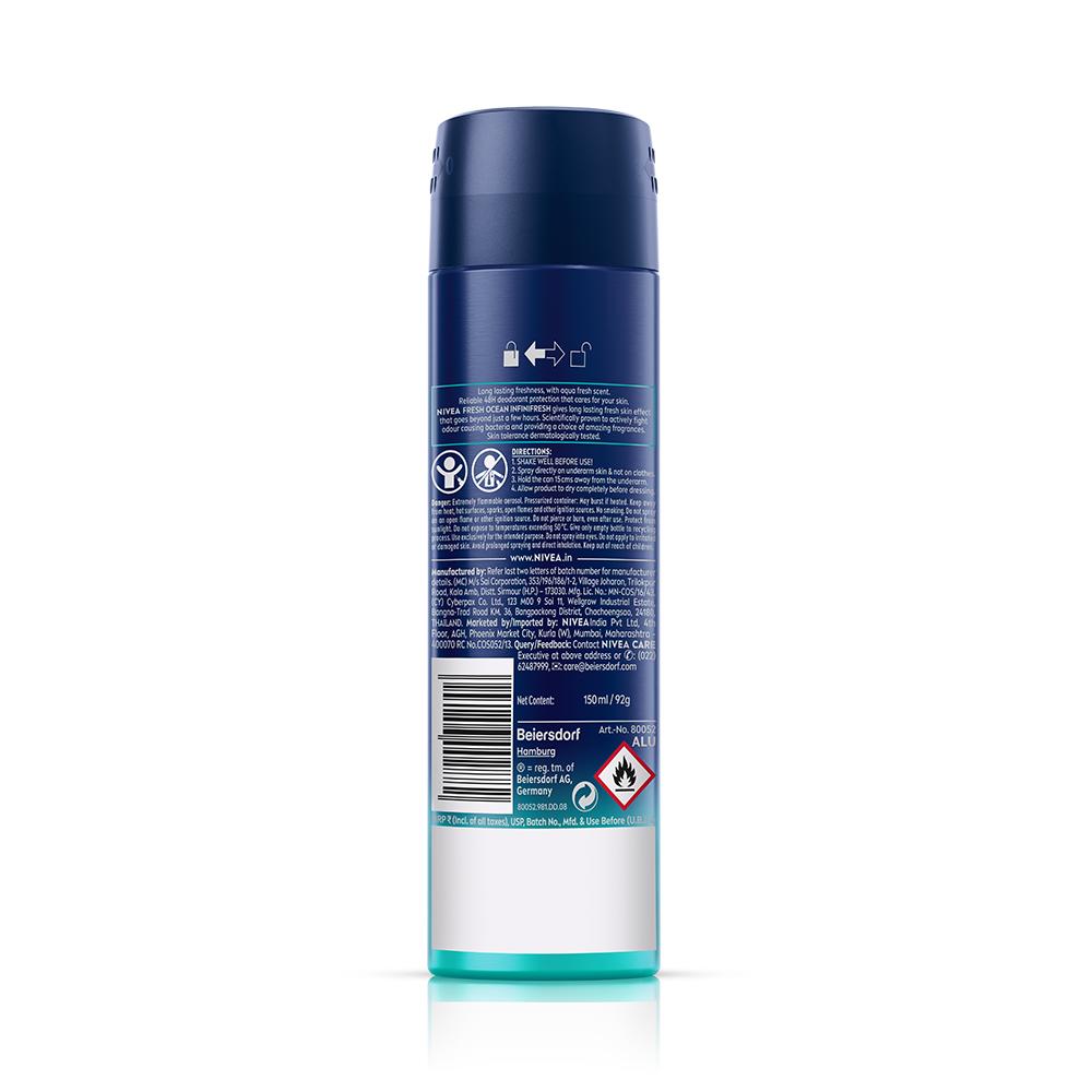 Nivea MEN Deodorant, Fresh Ocean, 48h Long lasting Freshness with Fresh Aqua Scent, 150ml Buy at Indicrest Image 9