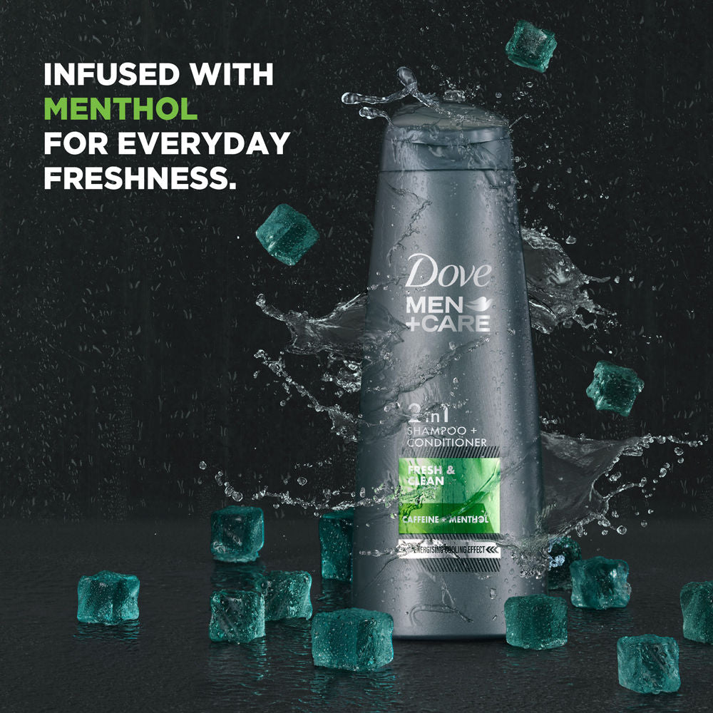 Dove Men +Care Fresh & Clean 2 In 1 Shampoo + Conditioner, 340ml Buy at Indicrest Image 4