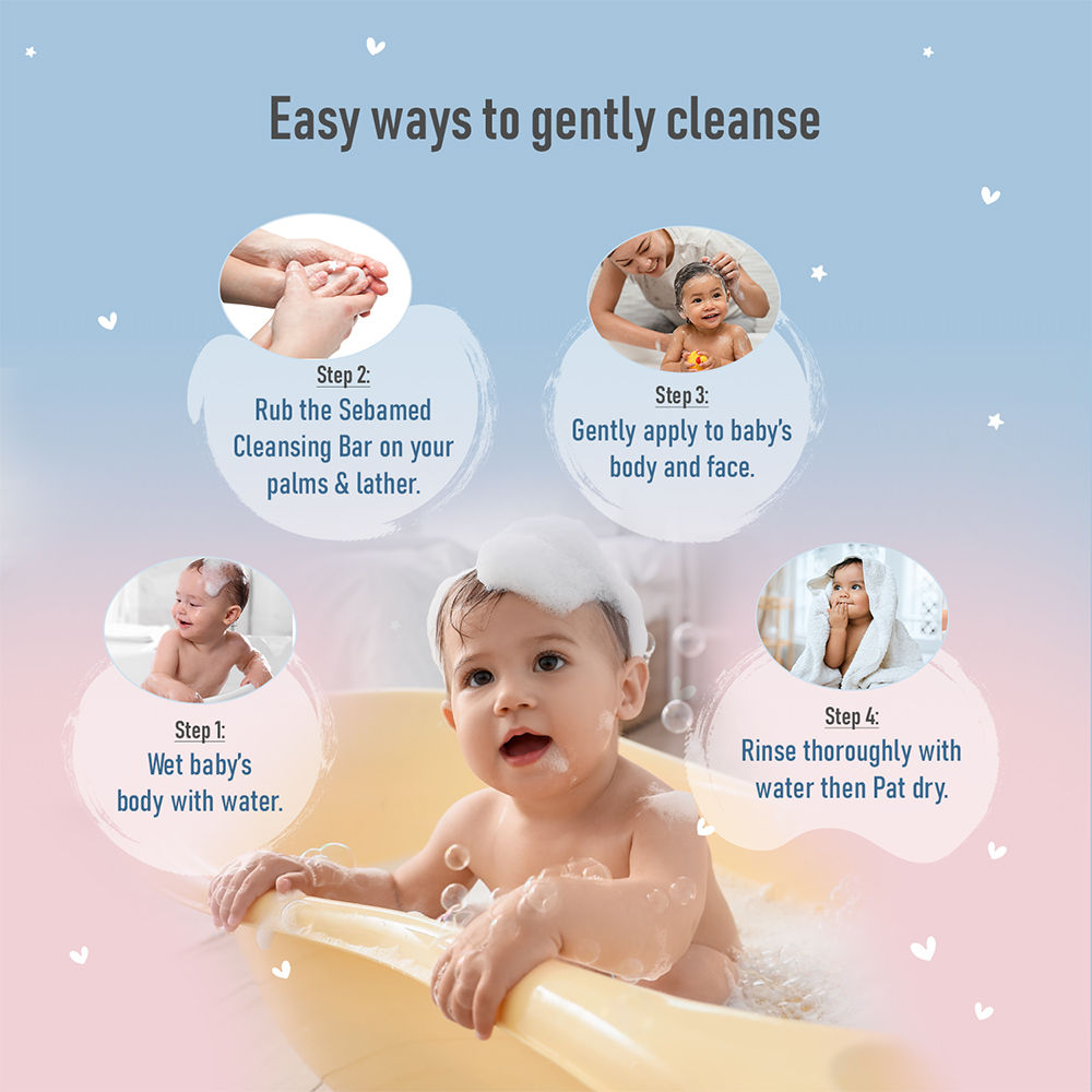 Sebamed Baby Cleansing Bar, PH 5.5, With Panthenol, No Tears & Soap Free Bar, For Delicate Skin, 100g Buy at Indicrest Image 6
