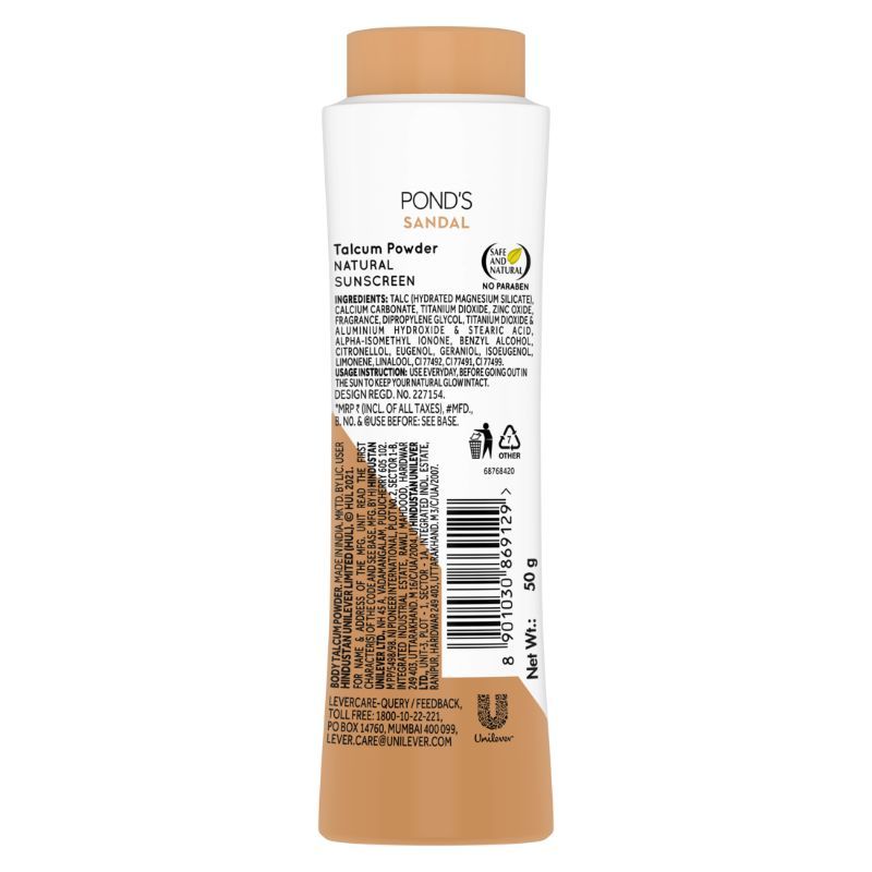 Pond’s Sandal Radiance Talcum Powder Natural Sunscreen, 50g Buy at Indicrest Image 3