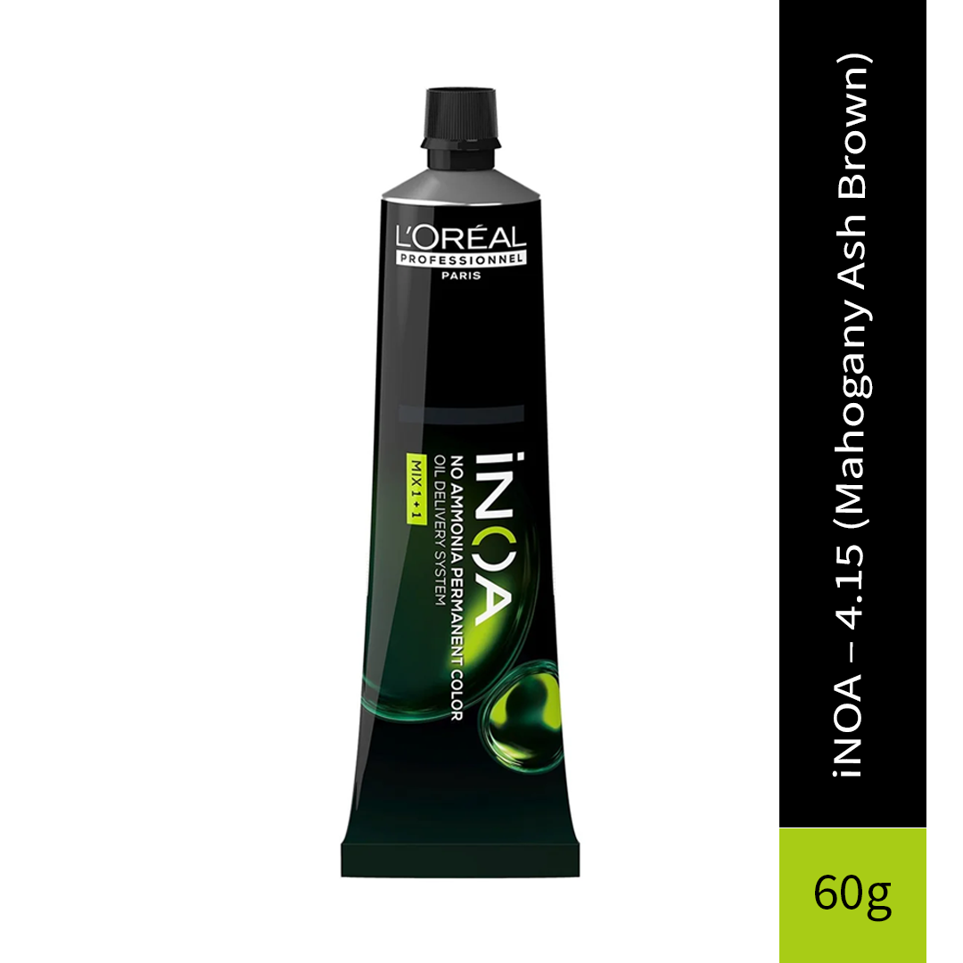 L'Oreal Professionnel Paris iNOA – 4.15 (Mahogany Ash Brown) Ammonia-Free Hair Color, 60g