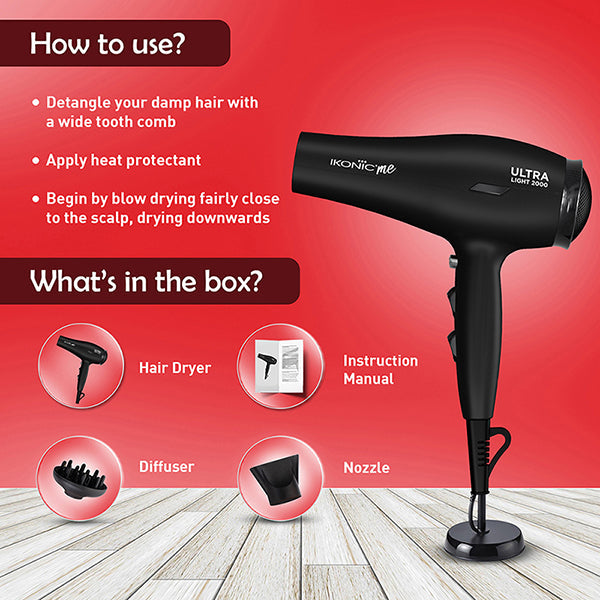 Ikonic Me- Ultralight 2000 Hair Dryer Buy at Indicrest Image 7